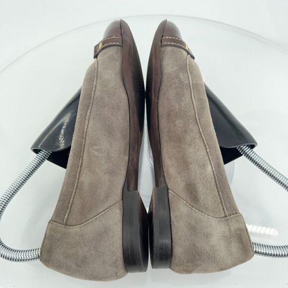 AGL Italy Women's Ballet Flats Size 36.5 Cap Toe Soft Brown Leather Slip On Shoe - Picture 9 of 15